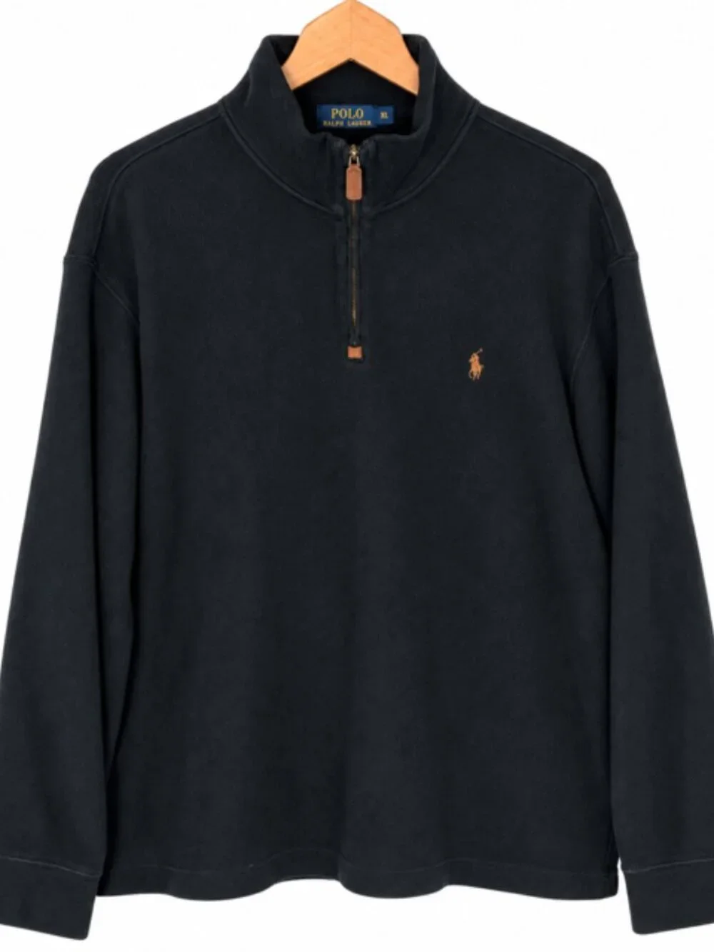 Polo Ralph Lauren Estate Rib Quarter Zip Sweater Men’s XL Black 100% Cotton